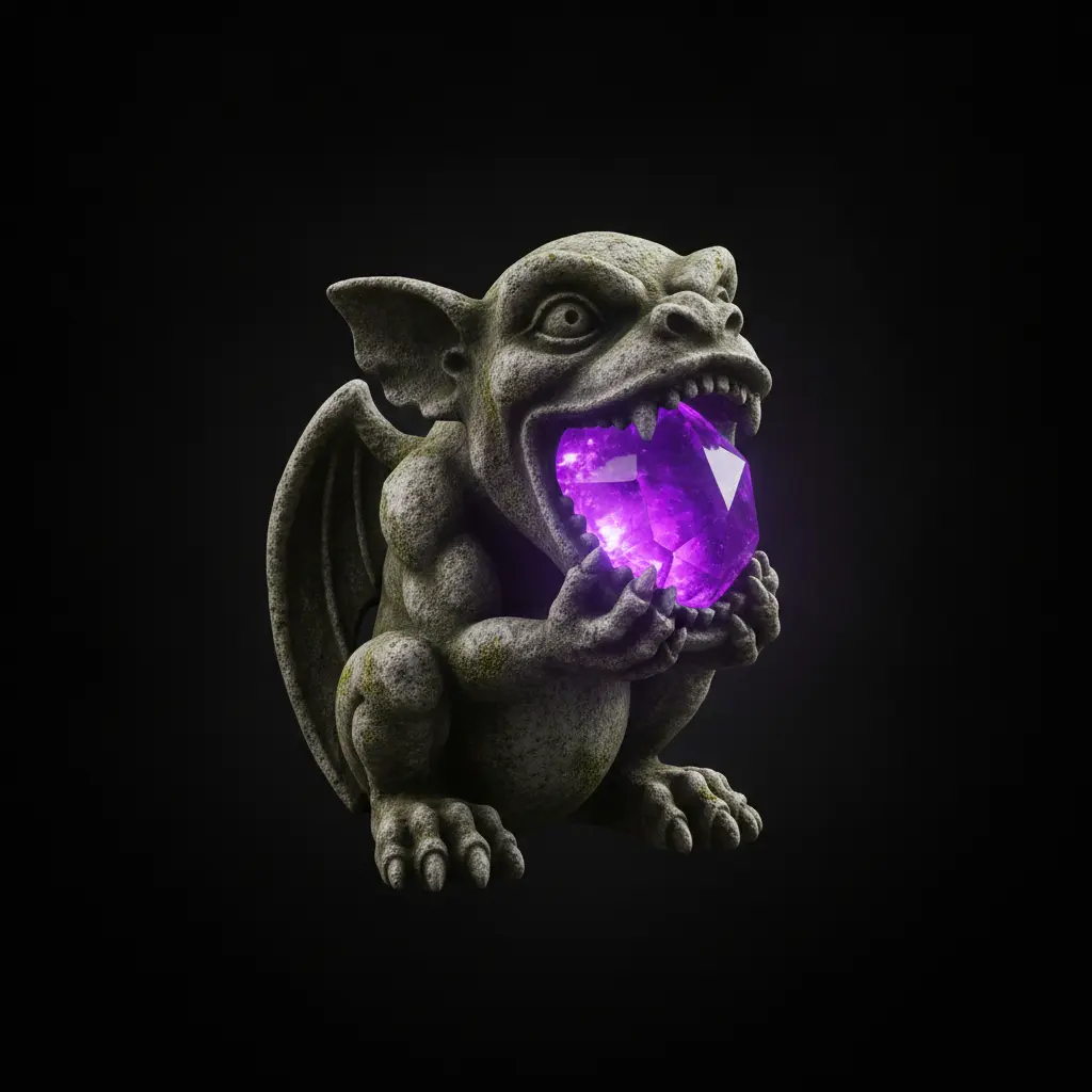 Pequena gárgula ornamental com um segredo